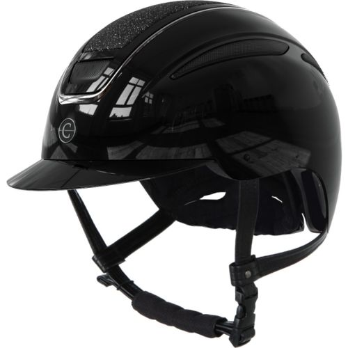 CASCO DA EQUITAZIONE ELITE NERO VERNICE