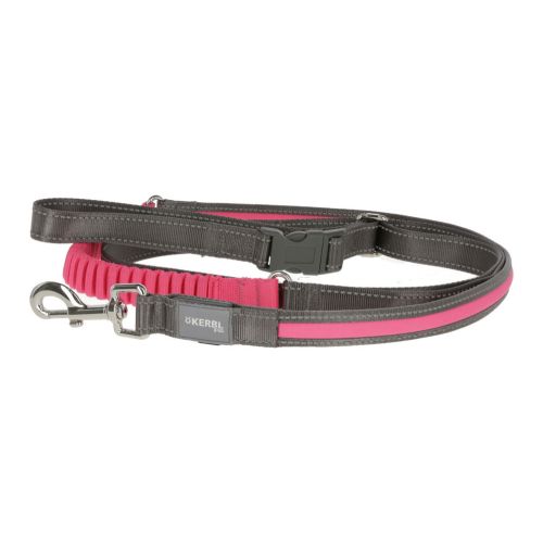 GUINZAGLIO LUMINOSO DA JOGGING LIGHT & REFLEX GRIGIO E ROSA