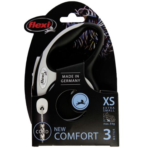 GUINZAGLIO FLEXI NEW COMFORT M CORDA 8M MAX 20KG NERO