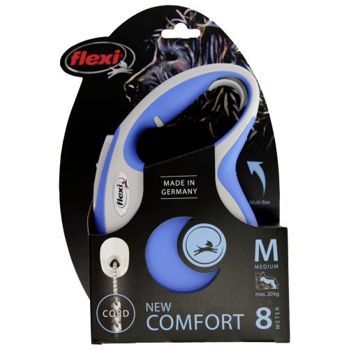 GUINZAGLIO FLEXI NEW COMFORT M CORDA 8M MAX 20KG BLU