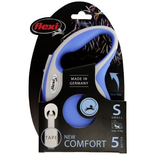 GUINZAGLIO AVVOLGIBILE FLEXI NEW COMFORT STRAP MISURA S BLU