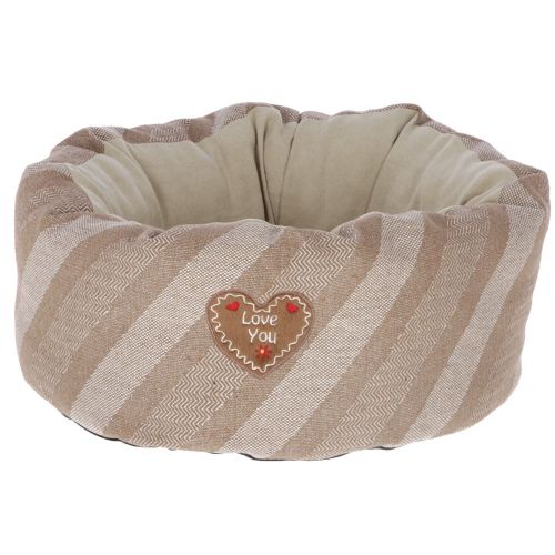 CUCCIA PER CANI LOVE YOU BEIGE ALT. 20 CM DIAM 40 CM