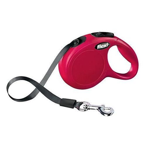 GUINZAGLIO PER CANI A CINGHIA FLEXI NEW CLASSIC, MISURA XS, ROSSO