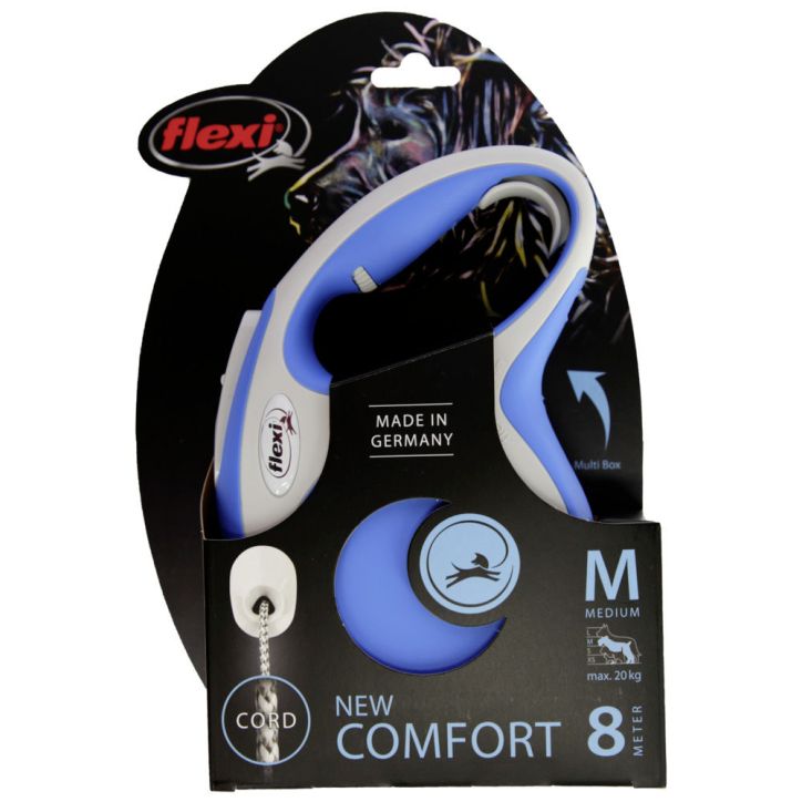 GUINZAGLIO FLEXI NEW COMFORT M CORDA 5M MAX 20KG BLU