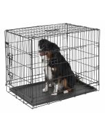 TRASPORTINO PER CANI A SBARRE CON 2 PORTE, 76 x 54 x 64 CM