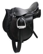 SELLA INGLESE PONY NERA 16" , COMPLETA DI STAFFE, STAFFILI E SOTTOPANCIA