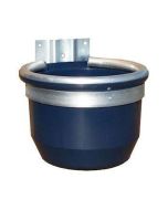 MANGIATOIA TONDA BLU ANTISPRECO Con bordo in ferro, misure: H cm 32 diametro cm. 38 compreso staffa, escluso portastaffa art. 01374