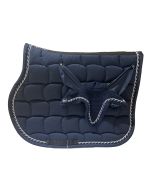 SET SOTTOSELLA E CUFFIETTA ASUP BLU NAVY CON CORDINO ARGENTATO