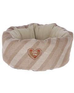 CUCCIA PER CANI LOVE YOU BEIGE ALT. 20 CM DIAM 40 CM