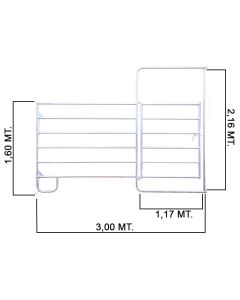 FENCE PER CAVALLI CON PORTA IN FERRO ZINCATO DA MT 3 X H 1,60 MT