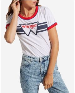 T-SHIRT WRANGLER RINGER WHITE