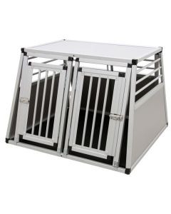 TRASPORTINO PER CANI IN ALLUMINIO A DUE PORTE BARRY 92 X 97 X 68 CM, CON TAPPETO TERMICO ANTISCIVOLO