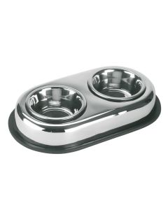 CIOTOLA IN ACCIAIO INOX DUO PER CANI E GATTI, 2 X 450 ML